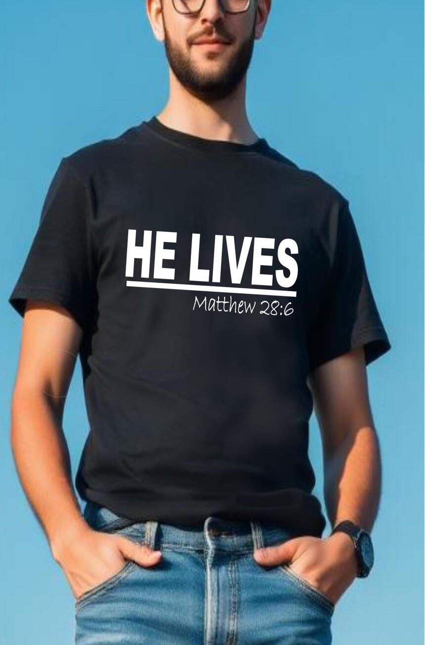 He Lives Men's Christian T-shirt