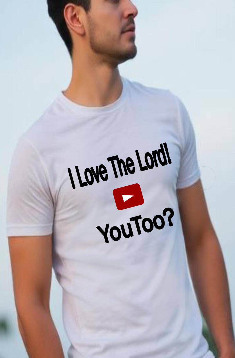 I Love The Lord, You Too? Men's Christian T-shirt. A pun off of YouTube logo.