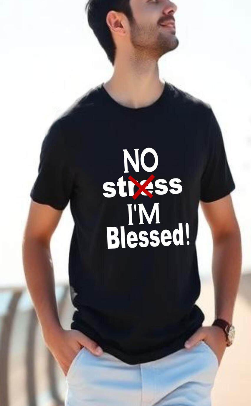 No Stress I'm Blessed Christian Men's T-shirt