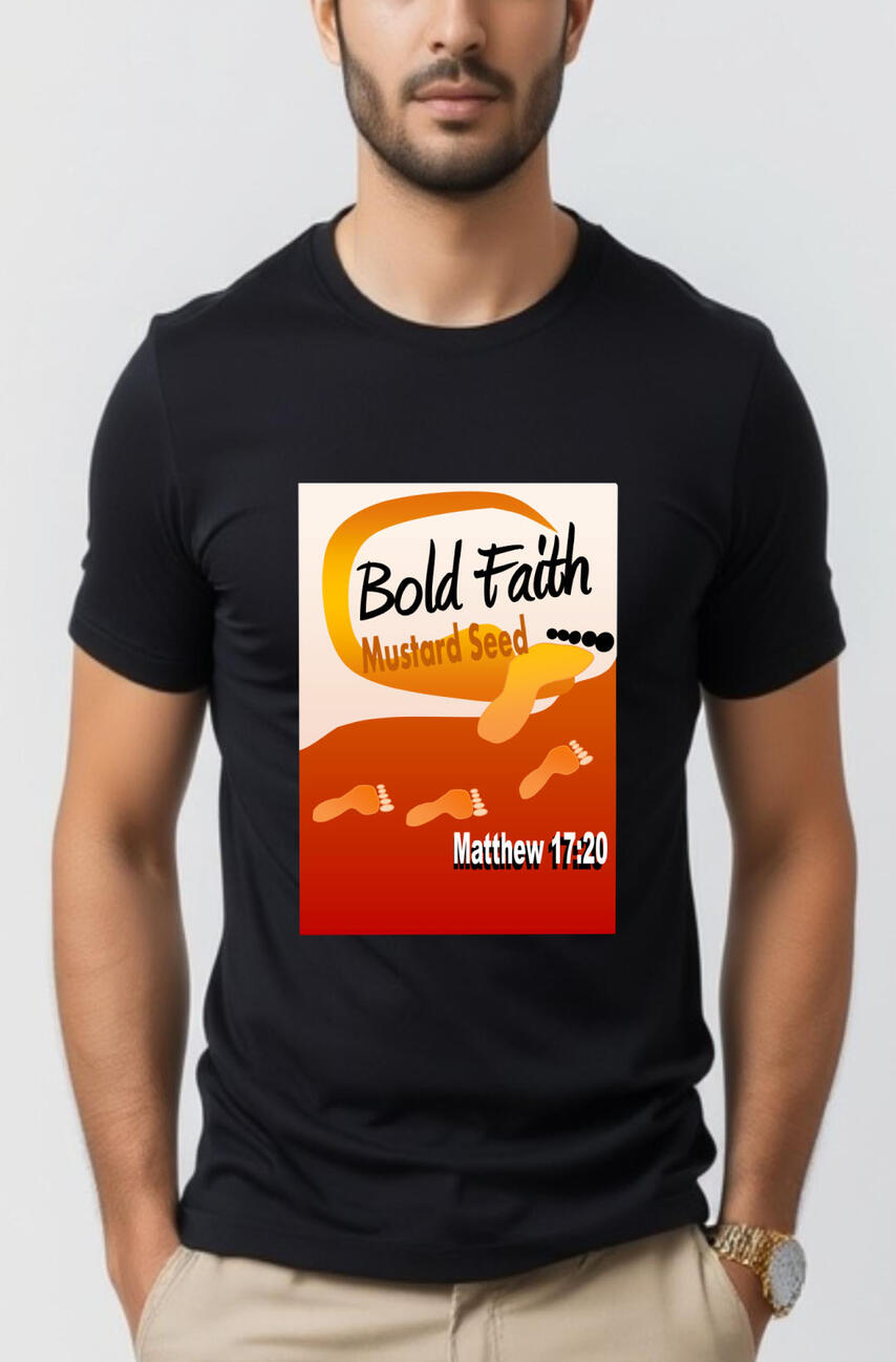 Bold Faith Men's Christian T-shirt. Featuring a pun on the brand Gold Fish.