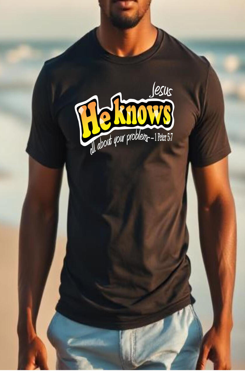 He Knows Men's Christian T-shirt